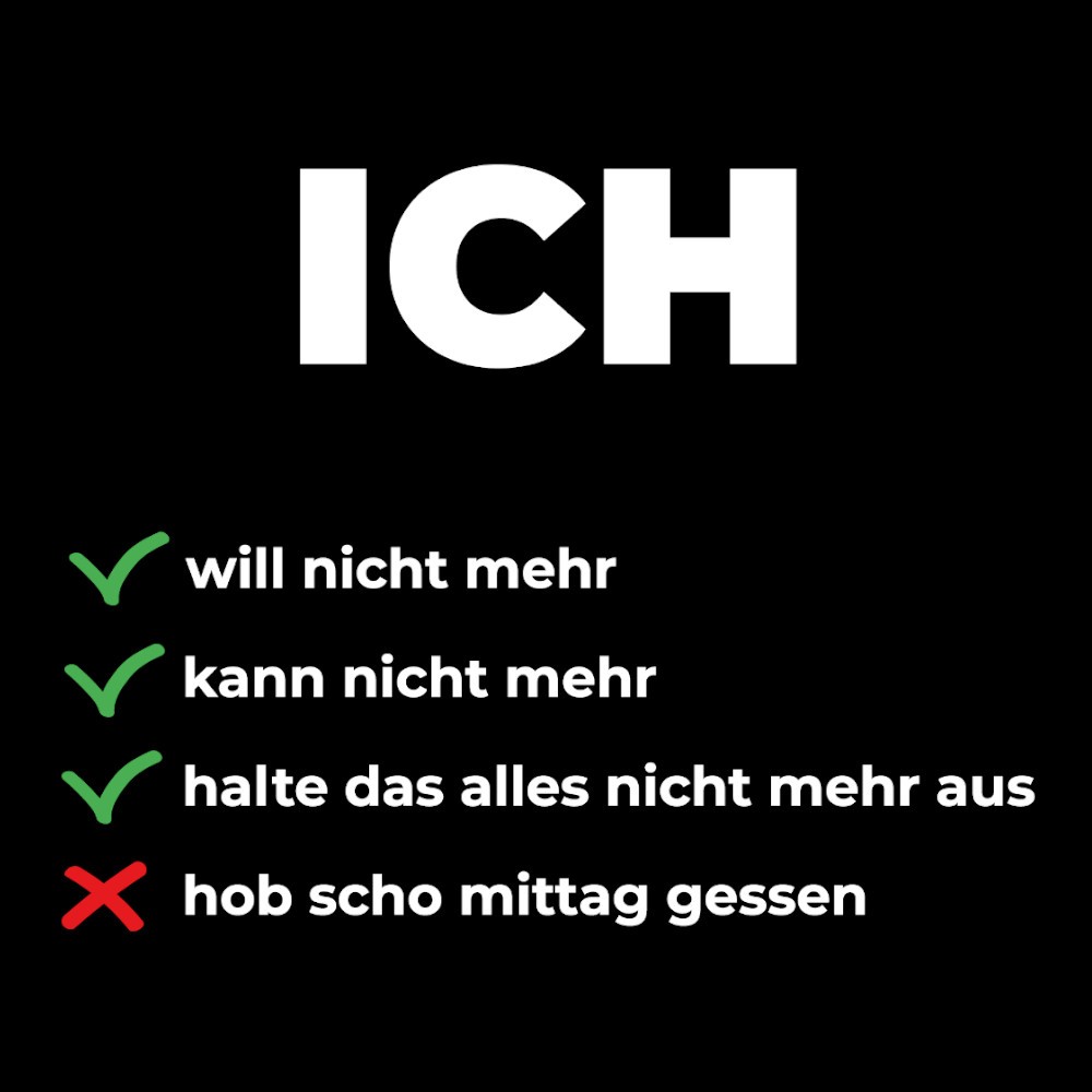 ich will nicht mehr, ich kann nicht mehr, ich halte das alles nicht mehr aus. linksversifft.at